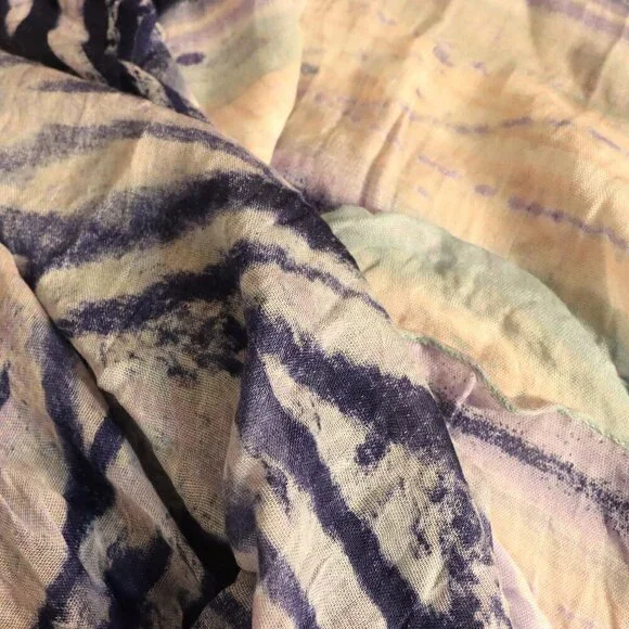 Chico scarf white, blue, and purple lightweight summer scarf with animal print - Picture 5 of 5